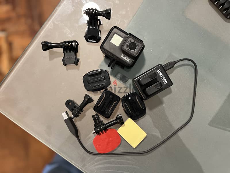 Gopro HERO7 Black + extra Battery + 2 bay battery charger 0