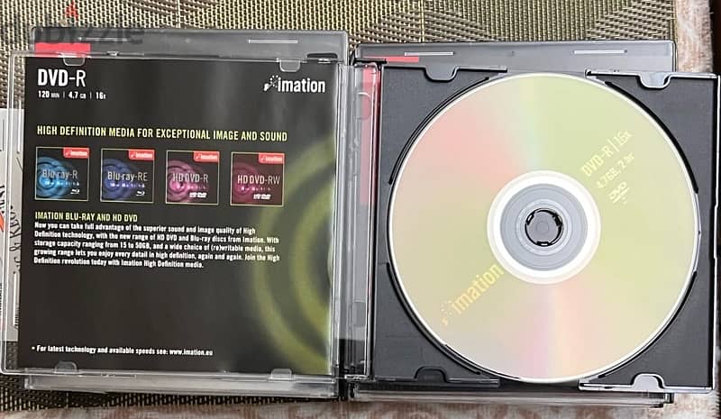 Brand new DVD-R 120 minutes 4.7GB 16X type imation 1