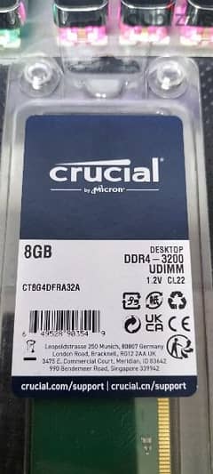 8gb desktop RAM 3200 DDR4 CL22