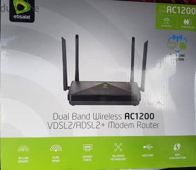 Dual Band wireless router AC1200 راوتر من اتصالات جديد لم يستخدم