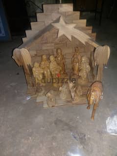 مجموعة المهد الخشبي لعيد الميلاد 13قطعه