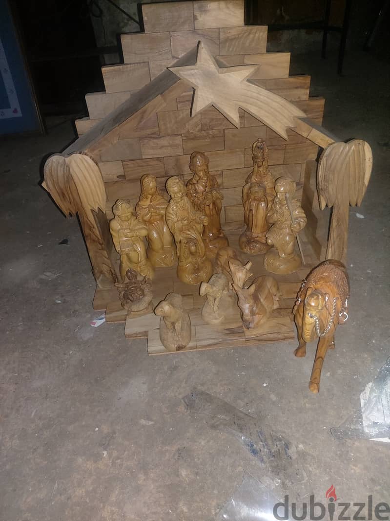 مجموعة المهد الخشبي لعيد الميلاد 13قطعه 1