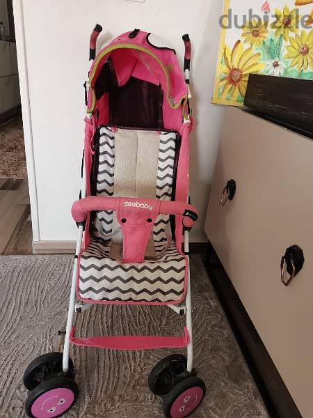 baby stroller seebaby pink عربه لطفل واحد 0