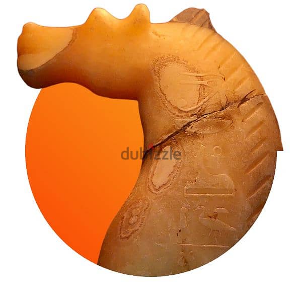 رأس حصان من حجر الرخام & نقش فرعوني بارز 1