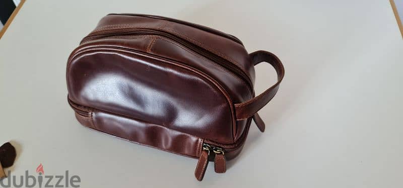 Original SID&VAIN Wash bag (Toiletry bag) genuine brown leather 1