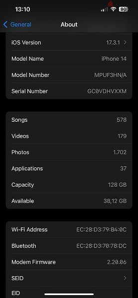 iphone 14 128 gb زي الجديد 5