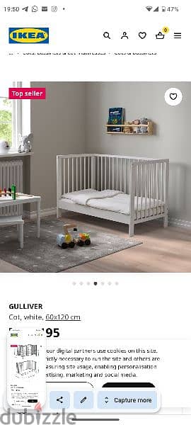 Ikea Baby bed+Mama's gift mattress+Accessories 9