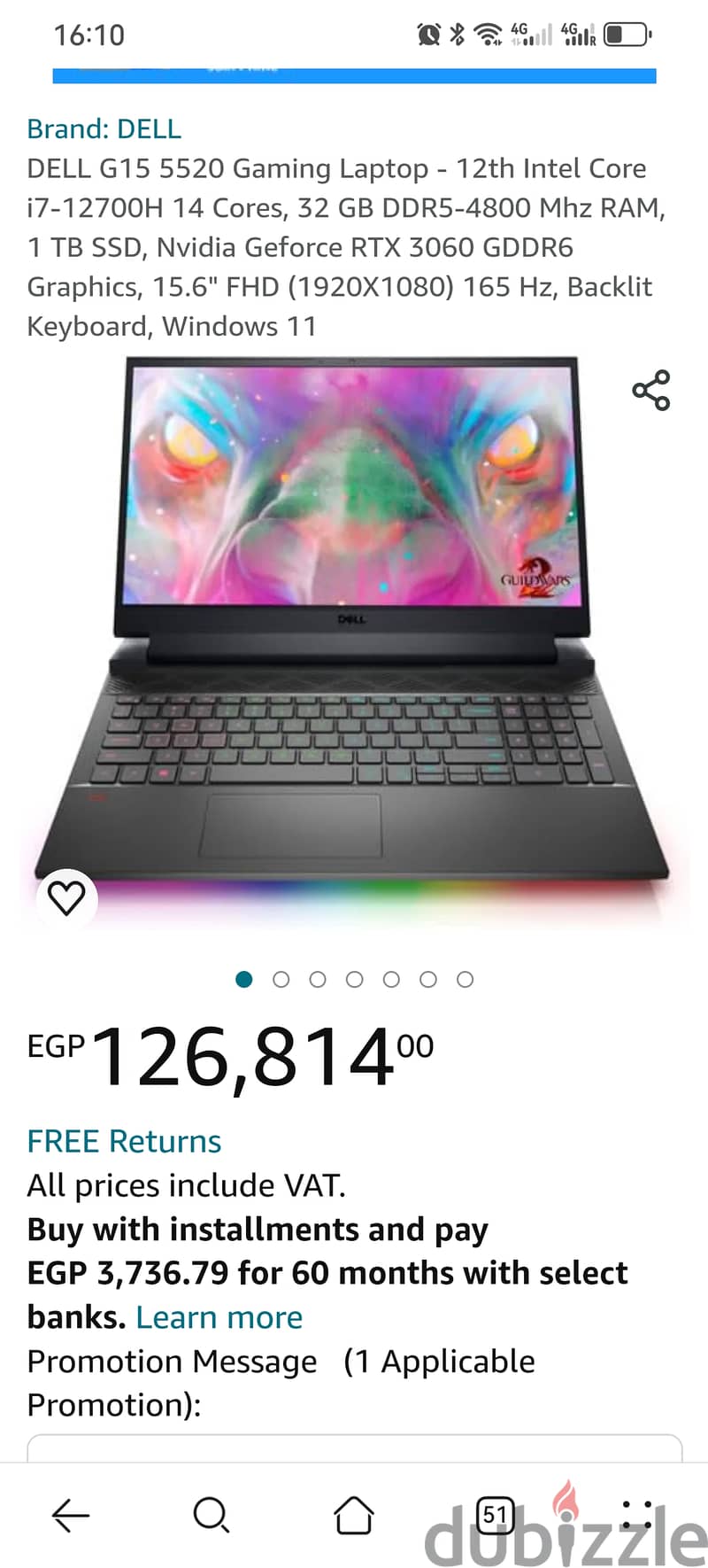 99 new, 2TB, DELL G15 5520, 60000 cheaper than the official website 2