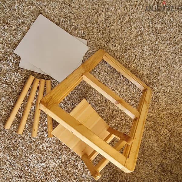 كرسي + ترابيزة أطفال خشب صنوبر مع سطح white board للكتابه بالماركر 8