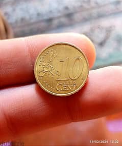 10 CENT EURO,2002 Germany,تركيب المعدن من ذهب النوردي