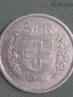5 فرنك سويسري فضي 1981