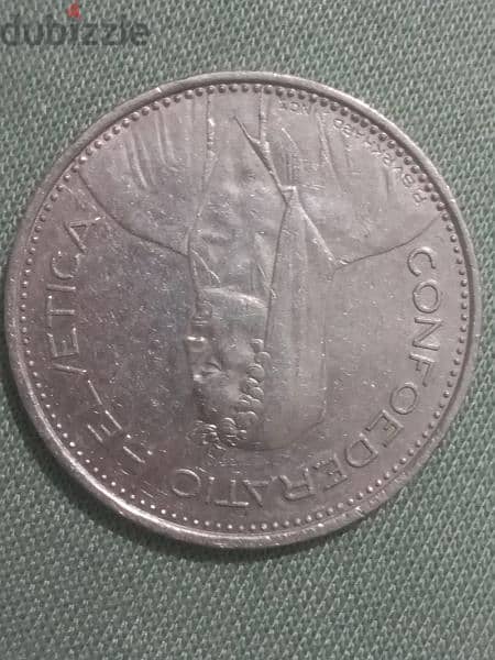 5 فرنك سويسري فضي 1981 1
