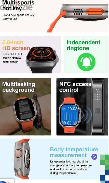 افضل و ارخص ساعه لبدايل ابل DT NO. 1 DT8 Ultra Smart Watch l sports 2