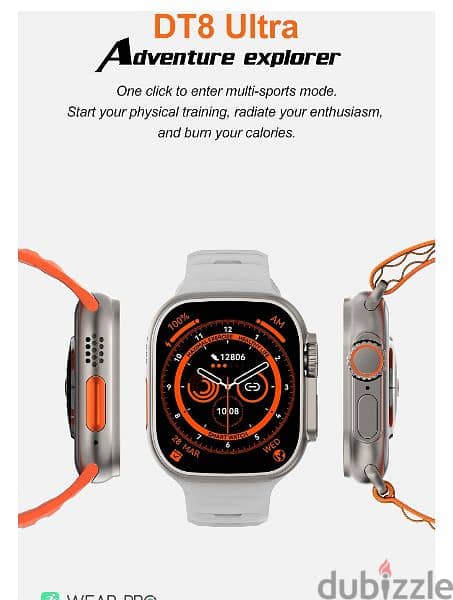 افضل و ارخص ساعه لبدايل ابل DT NO. 1 DT8 Ultra Smart Watch l sports 3