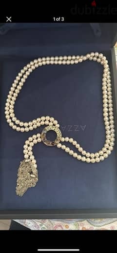 AZZA fahmy pearl necklace with semi precious stones 0