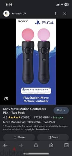 Ps4 motion sticks almost like new with no box 0