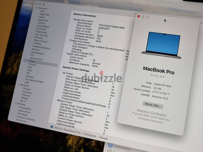 Macbook Pro 16 M1 Max / 32GB / 1TB / 32C GPU ١٠٠٪ كيبورد عربى انجليزى 10