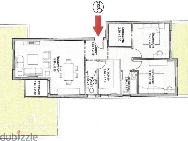 شقة للبيع كمبوند تاج سيتي مساحة 123 متر 3
