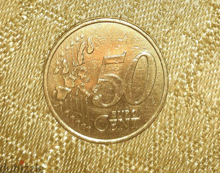 العملة فرنسا الذهبية 50 سنت يوريو اصدار عام 2002 0