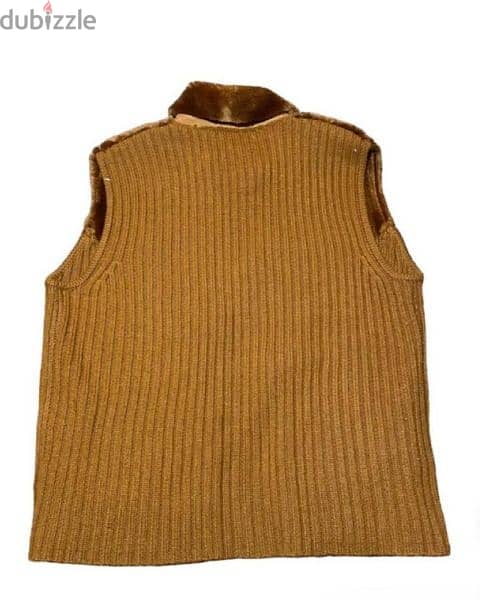 warm toned brown suede fur vest 1