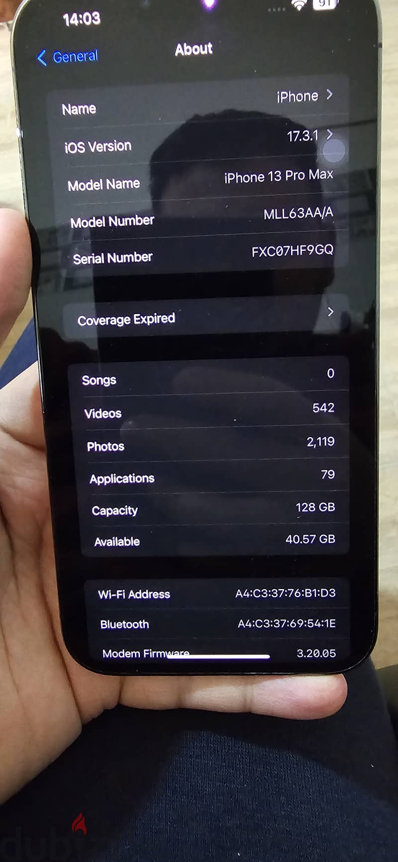 IPhone 13 pro max ايفون 13 برو ماكس 128 5
