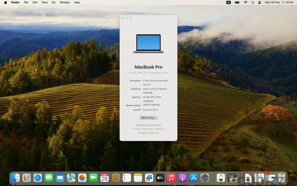 Macbook pro 2020 13 inch 6