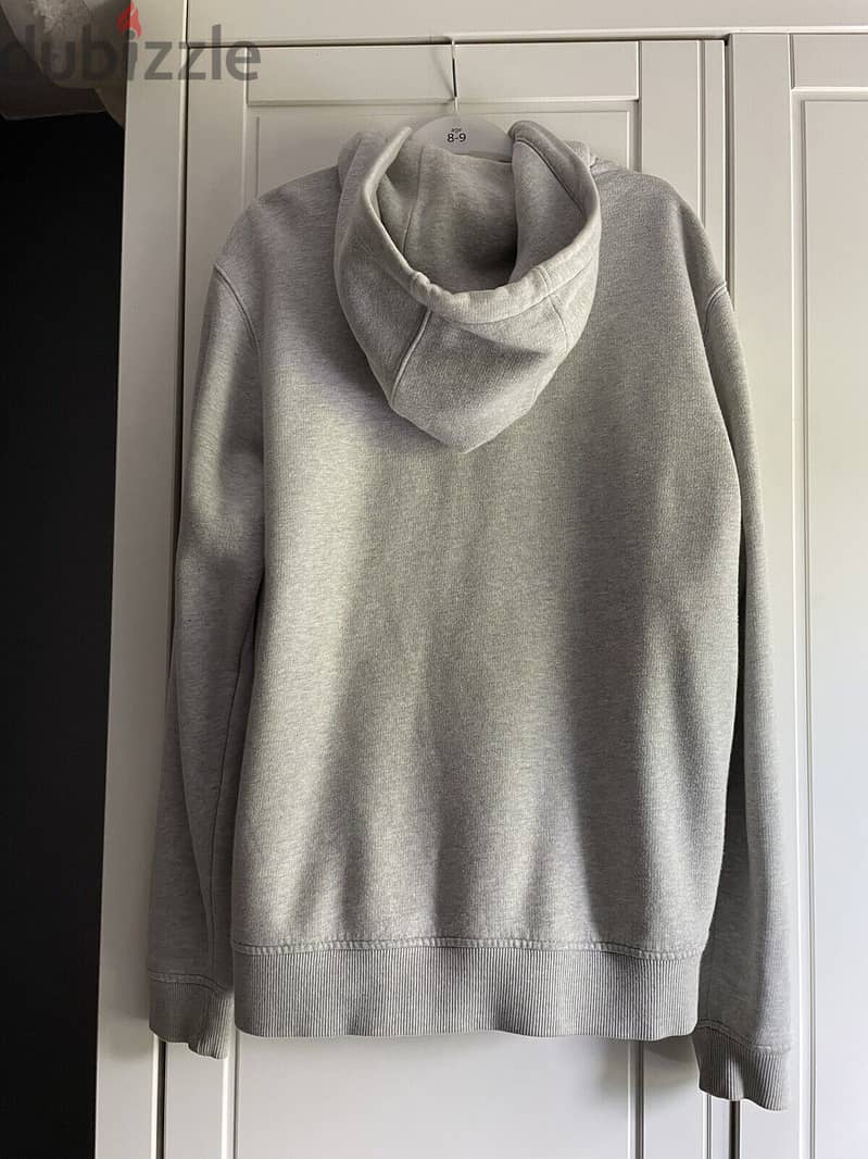 Fred Perry Hooded Zip Through Sweatshirt Large Grey 1