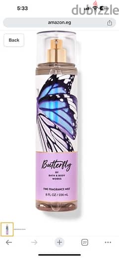 bath and body works butterfly Fine Fragrance Mist, 236ml