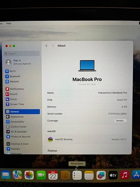 Macbook Pro 13 inch M1 chip 6