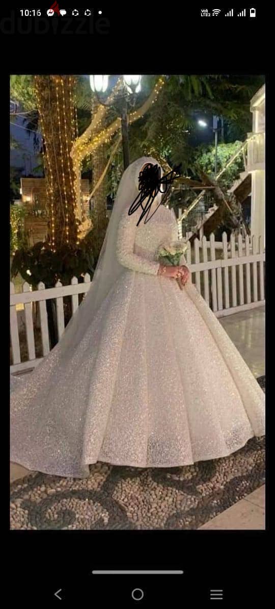فستان زفاف شيك جداً للإيجار بالقاهرة 0