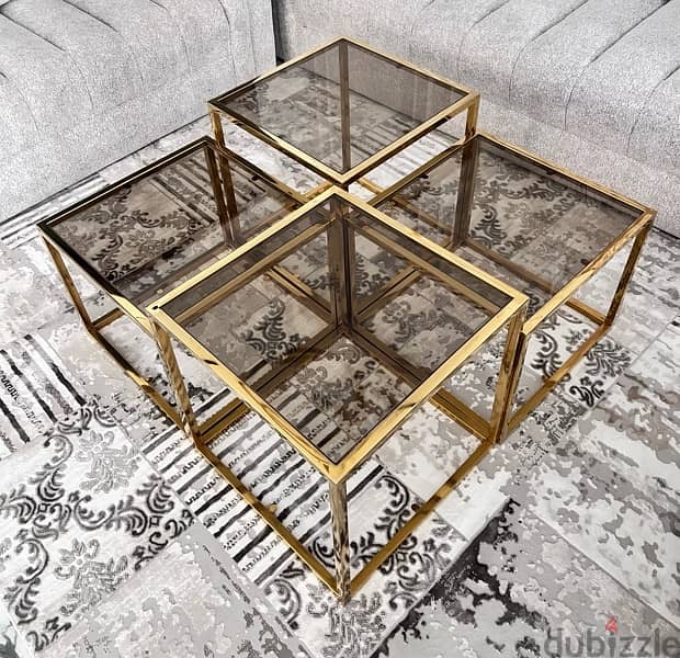 New Gold stainless steel 4 tables for Sale- ترابيزات جولد للبيع 2