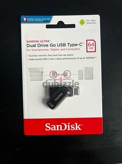 Sandisk 64GB (USB C & A) متبرشمة