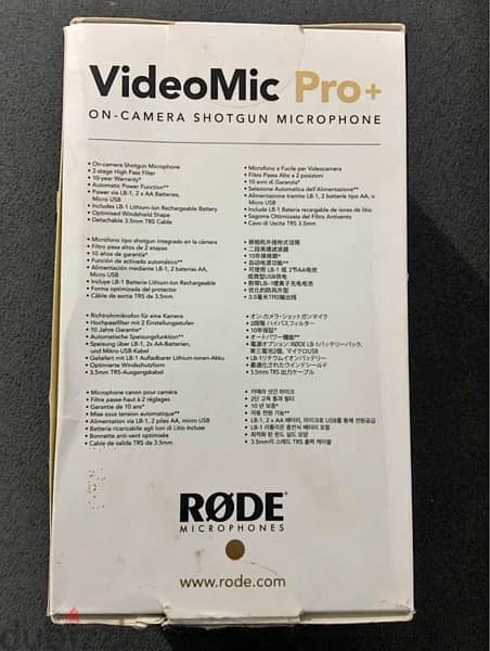 RØDE VideoMic Pro+ Premium On-camera Shotgun Microphone Used 1 Time. 2