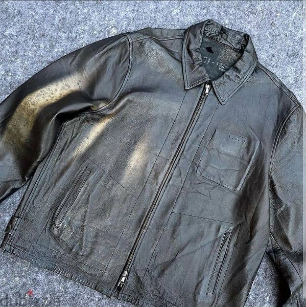 vintage genuine leather jacket. 2
