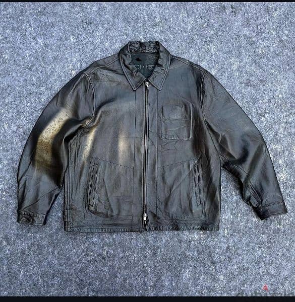 vintage genuine leather jacket. 1