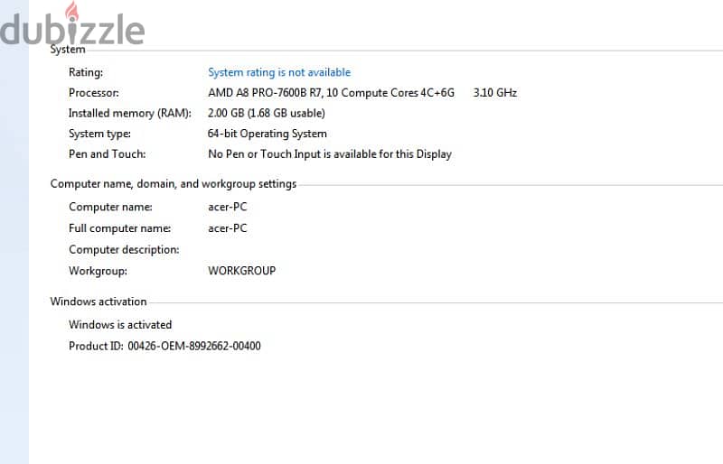 Acer Amd A8 Pro for sale 1