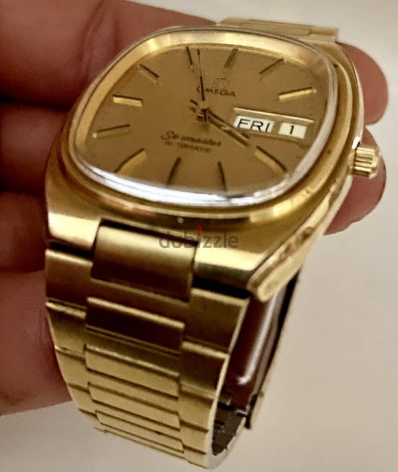 Omega -Seamaster Day/Date Gold Plated 1020 caliber - 196.0200 لن تتكرر 1