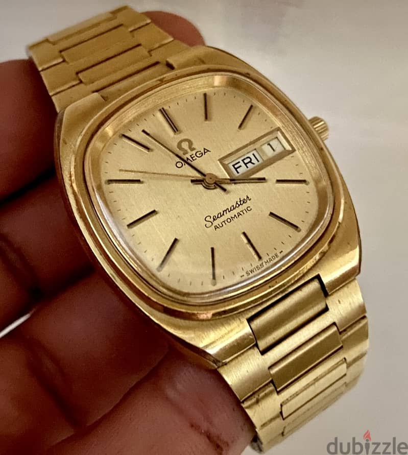 Omega -Seamaster Day/Date Gold Plated 1020 caliber - 196.0200 لن تتكرر 2