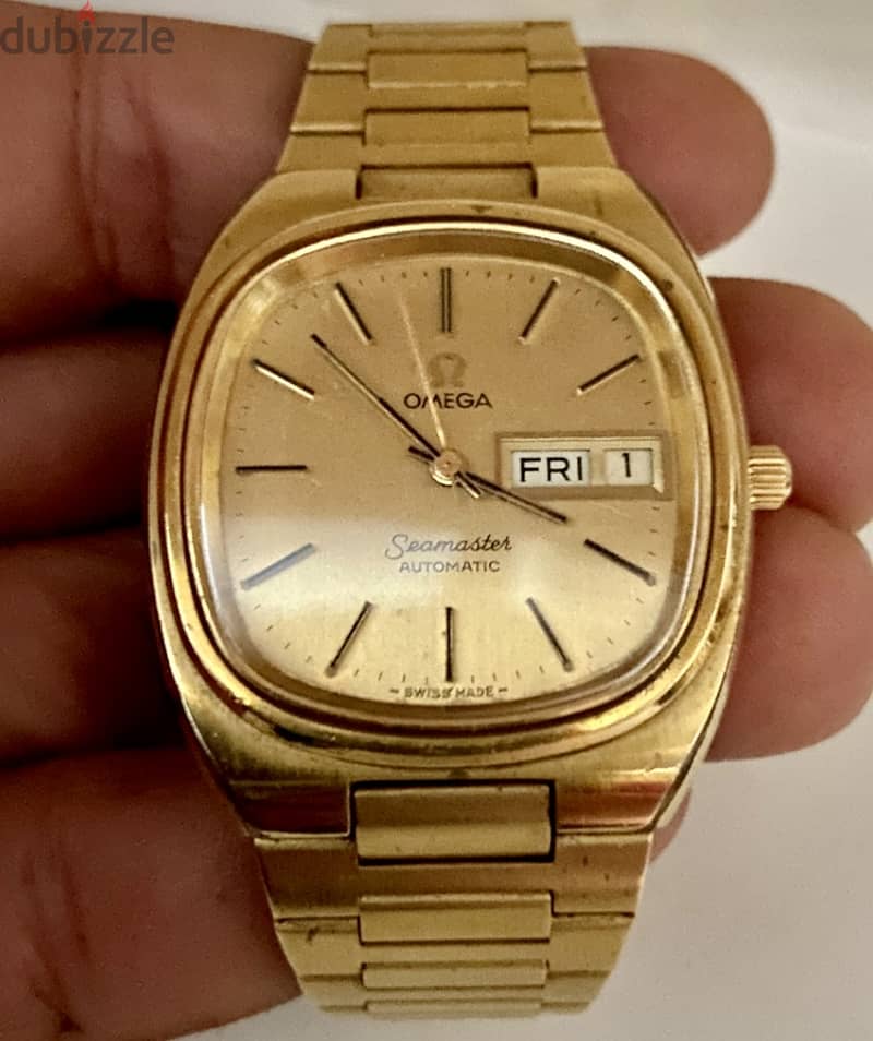 Omega -Seamaster Day/Date Gold Plated 1020 caliber - 196.0200 لن تتكرر 9