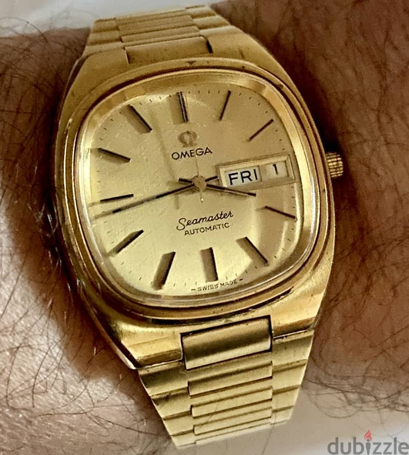 Omega -Seamaster Day/Date Gold Plated 1020 caliber - 196.0200 لن تتكرر 18
