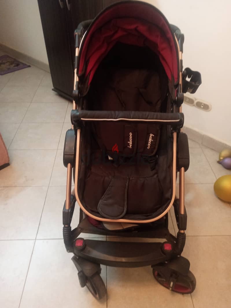 Belecoo 3 in 1 baby stroller with car seat 1