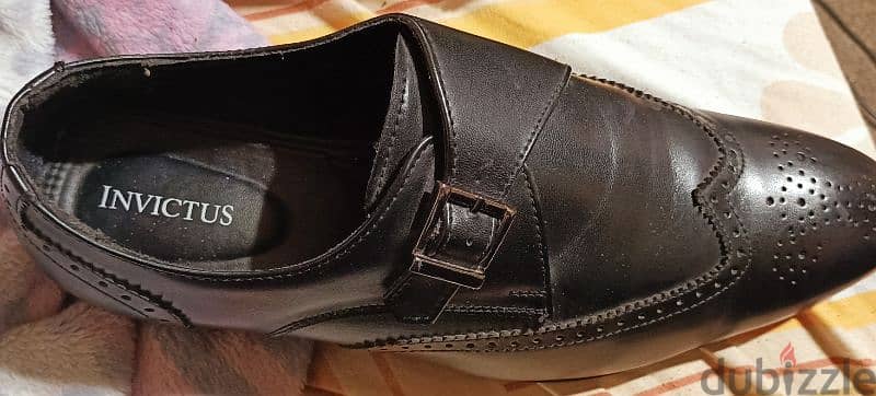 Invictus black classic shoes size 45 حذاء كلاسيك اسود مقاس ٤٥ 2