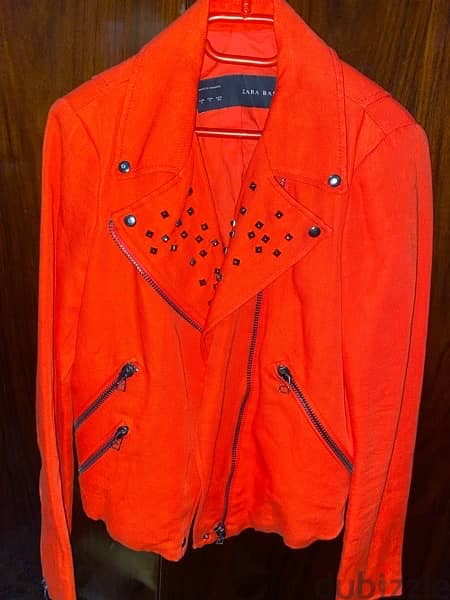 zara orange studded jacket (never used) 2