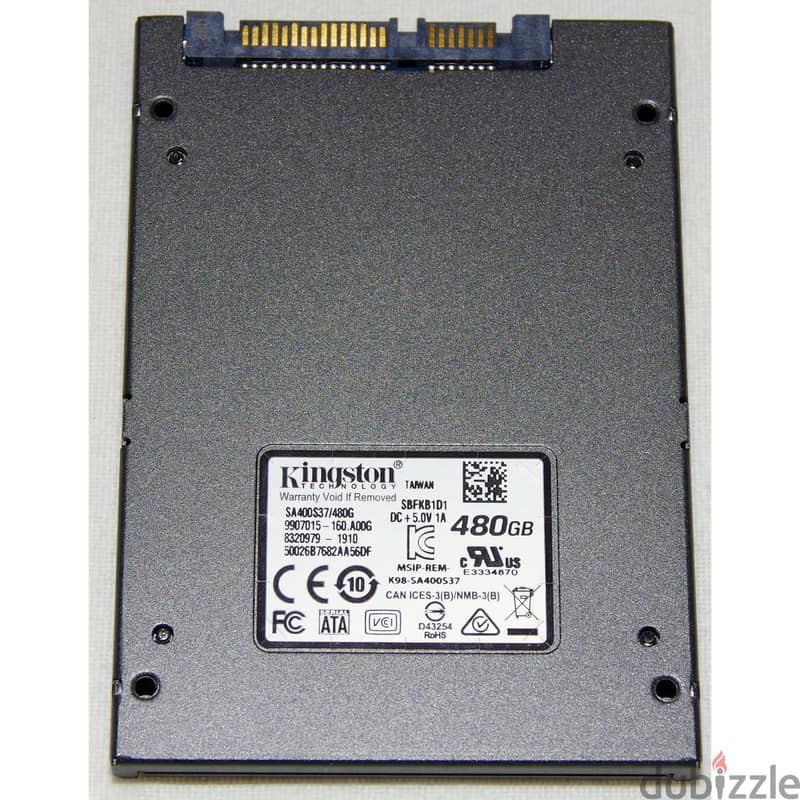 Kingston  SSD 480GB A400 SATA 3 2.5" Internal SSD SA400S37/480G 1