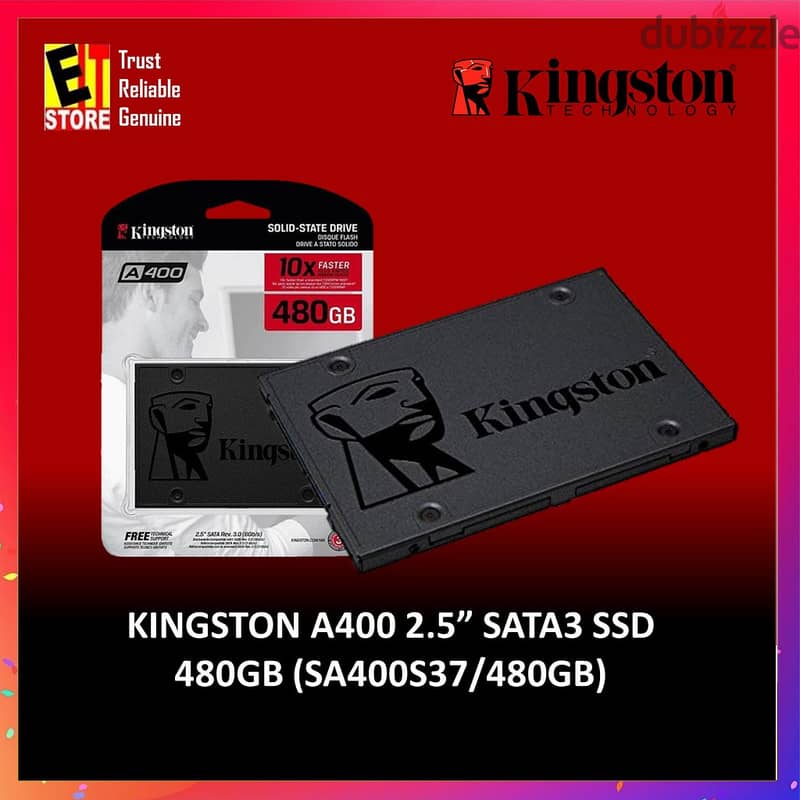 Kingston  SSD 480GB A400 SATA 3 2.5" Internal SSD SA400S37/480G 3