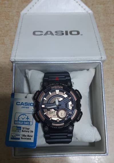 ساعه casio مزدوجه اصلى وارد المانيا  جديده بالعلبه والكتالوج مقاس 46