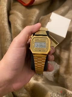 Casio Unisex Illuminated Digital Dial Gold Tone Stainless Steel Band 0