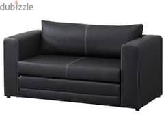 Two-seat sofa bed, black