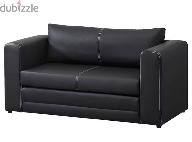 Two-seat sofa bed, black 0