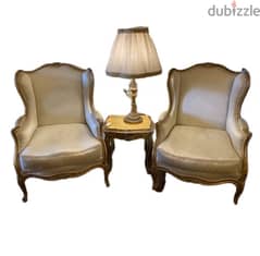 antique sofa with 2 chairs